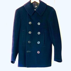Vintage Naval Clothing Factory USN Dark Navy Wool Peacoat